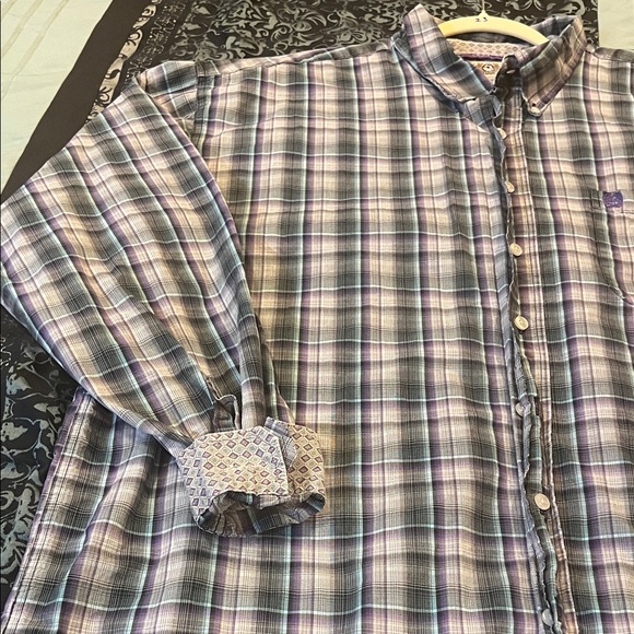 Cinch Purple & Gray Plaid Button-Down Shirt - Picture 4 of 10
